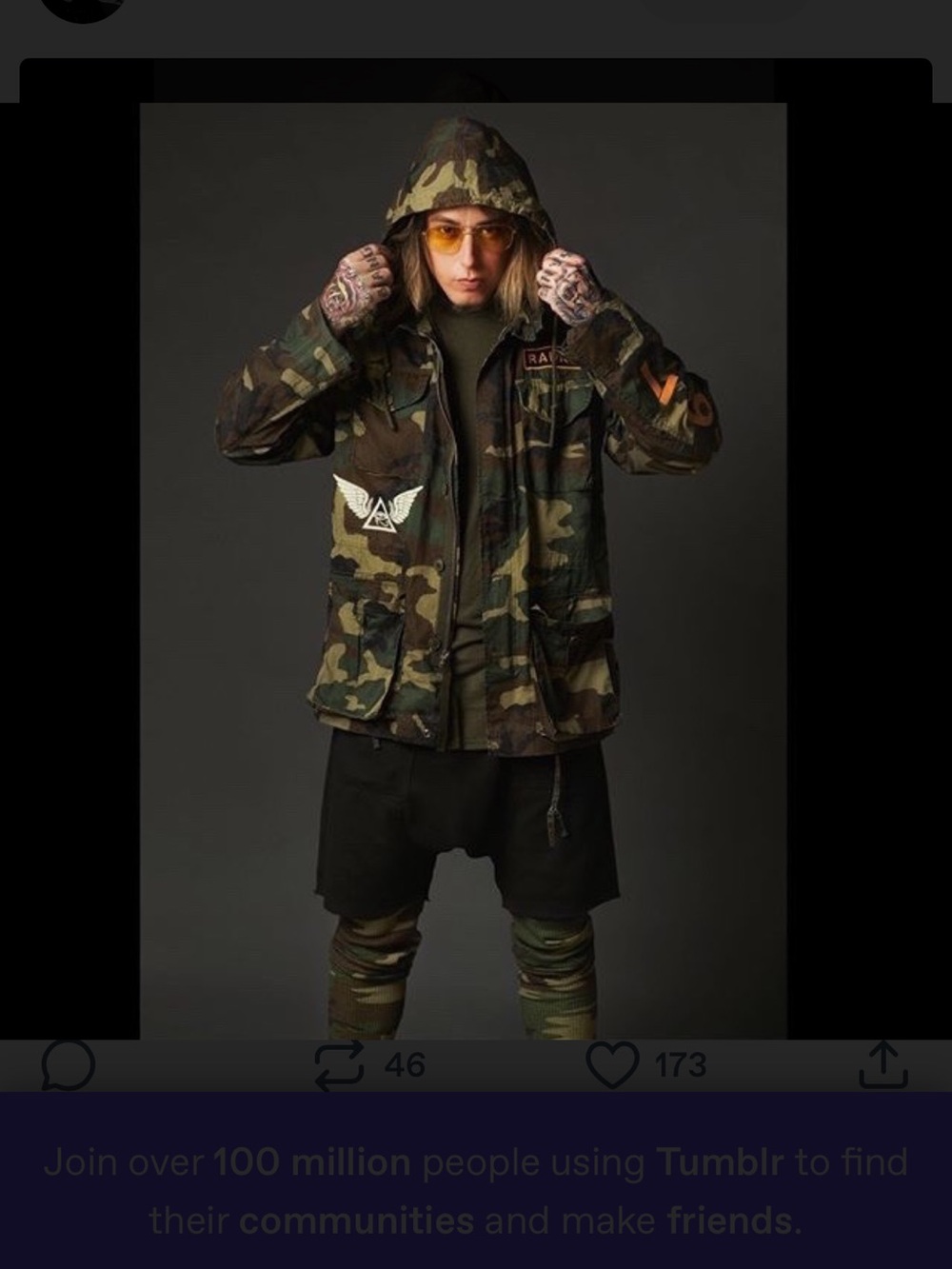 Men's Camouflage Hooded Field Jacket - Olive Camo